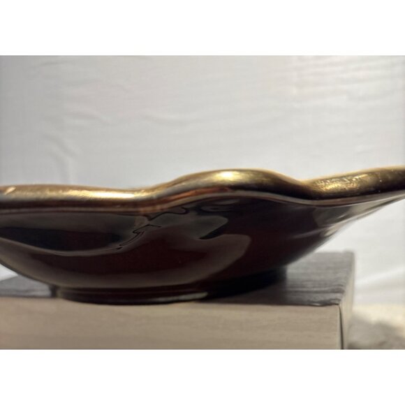 German Ceramic Decorative Bowl Floral Design & Gold Accents 13" Model #576 Vtg - Picture 7 of 12